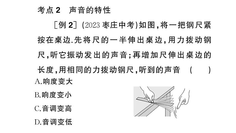 初中物理新人教版八年级上册期末复习（二） 声现象作业课件2024秋季第3页