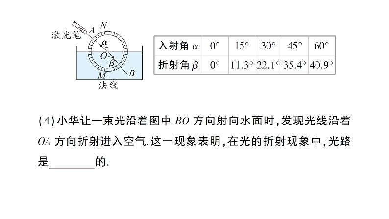 初中物理新人教版八年级上册第四章第四节 光的折射作业课件2024秋第8页