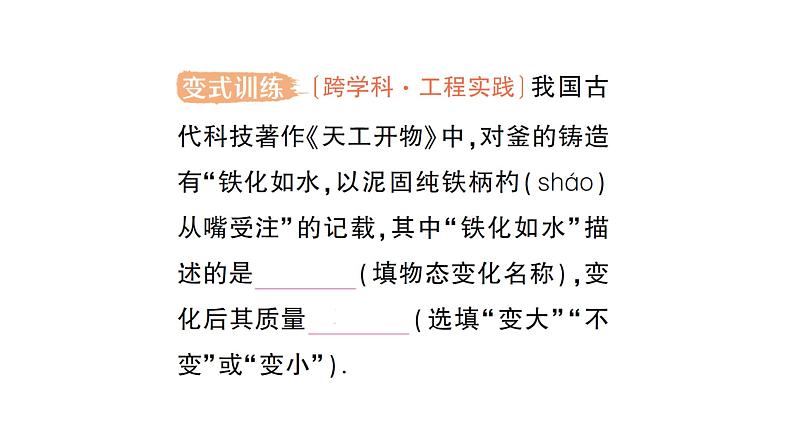 初中物理新人教版八年级上册第六章第一节 质量作业课件2024秋第6页