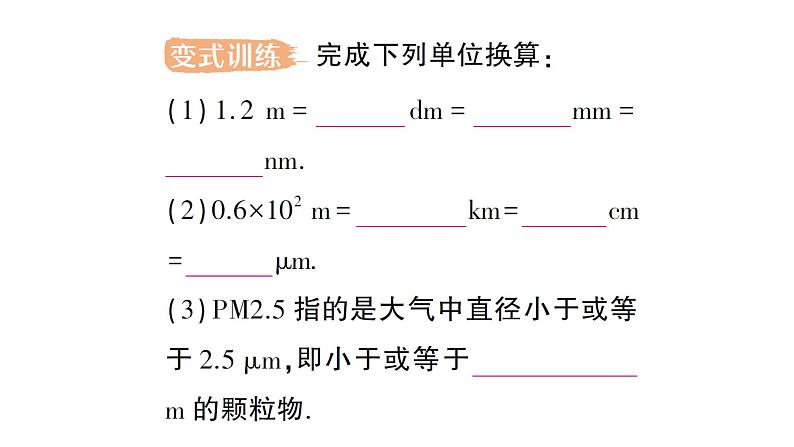 初中物理新人教版八年级上册第一章第一节 长度和时间的测量作业课件2024秋第4页