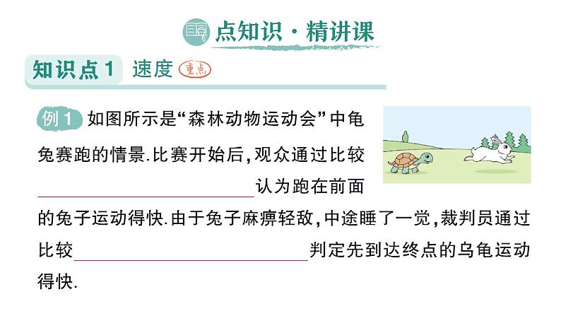 初中物理新人教版八年级上册第一章第三节 运动的快慢作业课件2024秋第2页