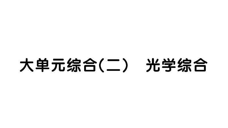 初中物理新人教版八年级上册大单元综合(二) 光学综合作业课件2024秋季第1页