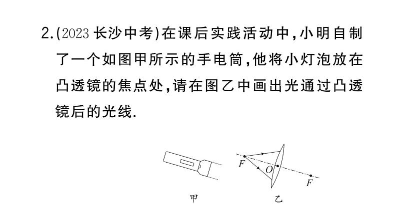 初中物理新人教版八年级上册第五章专题九 透镜作图作业课件2024秋季第3页