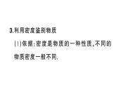 初中物理新人教版八年级上册第六章第四节 密度的应用课堂作业课件2024秋季