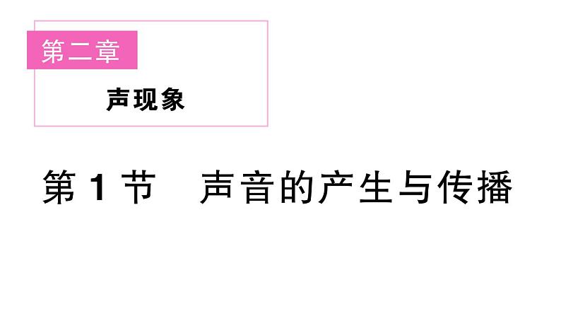 初中物理新人教版八年级上册第二章第一节 声音的产生与传播课堂作业课件2024秋季第1页