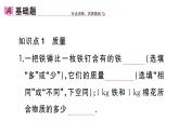 初中物理新人教版八年级上册第六章第一节 质量作业课件2024秋季