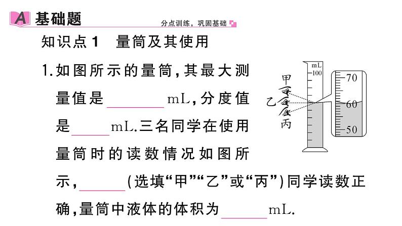 初中物理新人教版八年级上册第六章第三节 测量液体和固体的密度作业课件2024秋季第2页