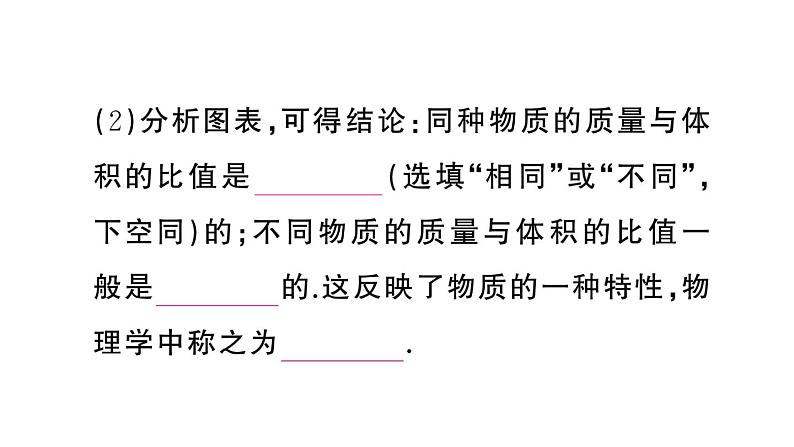 初中物理新人教版八年级上册第六章第二节 密度作业课件2024秋季第5页