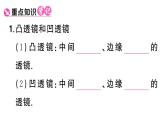 初中物理新人教版八年级上册第五章第一节 透镜课堂作业课件2024秋季