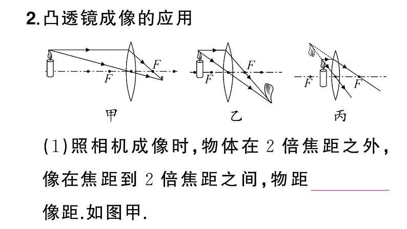 初中物理新人教版八年级上册第五章第三节 凸透镜成像的规律课堂作业课件2024秋季第5页