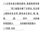 初中物理新人教版八年級上冊第四章第五節(jié) 光的色散課堂作業(yè)課件2024秋季