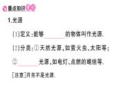 初中物理新人教版八年級(jí)上冊(cè)第四章第一節(jié) 光的直線傳播課堂作業(yè)課件2024秋季