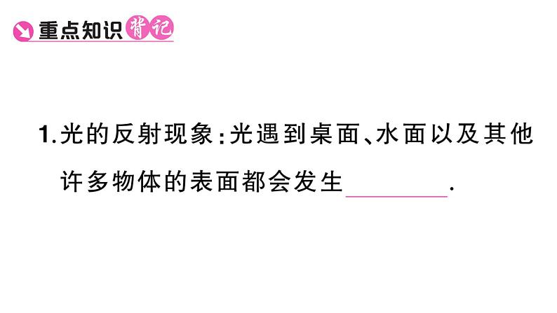 初中物理新人教版八年级上册第四章第二节 光的反射课堂作业课件2024秋季第2页