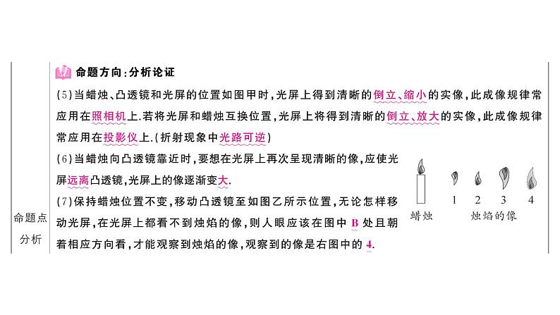 初中物理新人教版八年级上册第五章实验考点高分突破（理解读记）课堂作业课件2024秋季第4页