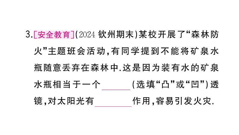 初中物理新人教版八年级上册第五章第一节 透镜作业课件2024秋季第4页