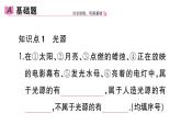 初中物理新人教版八年級(jí)上冊(cè)第四章第一節(jié) 光的直線傳播作業(yè)課件2024秋季