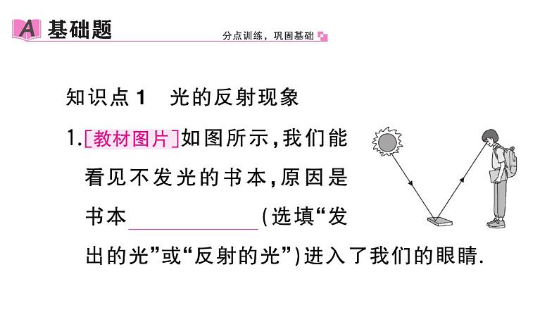 初中物理新人教版八年级上册第四章第二节 光的反射作业课件2024秋季第2页