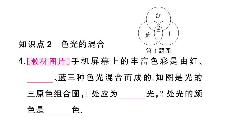 初中物理新人教版八年级上册第四章第五节 光的色散作业课件2024秋季第5页