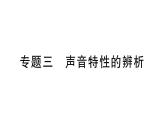 初中物理新人教版八年級(jí)上冊(cè)第二章專題三 聲音特性的辨析作業(yè)課件2024秋季