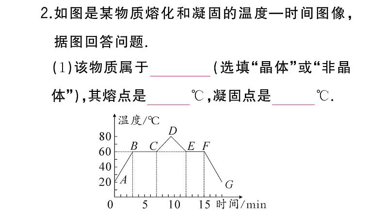 初中物理新人教版八年级上册第三章第二节第二课时 熔化和凝固的图像及应用作业课件2024秋季第3页