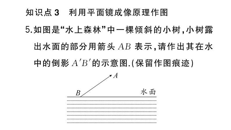 初中物理新人教版八年级上册第四章第三节第二课时 平面镜的应用 球面镜作业课件2024秋季第6页