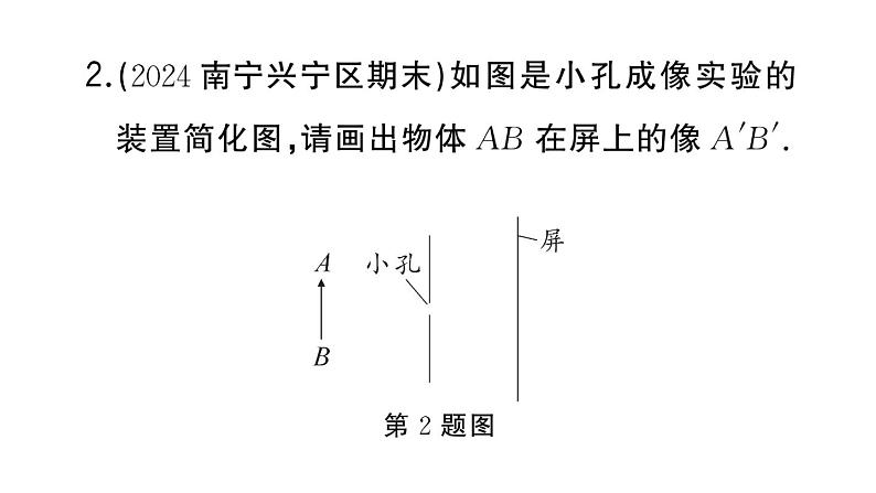 初中物理新人教版八年级上册第四章专题六 光学作图作业课件2024秋季第3页