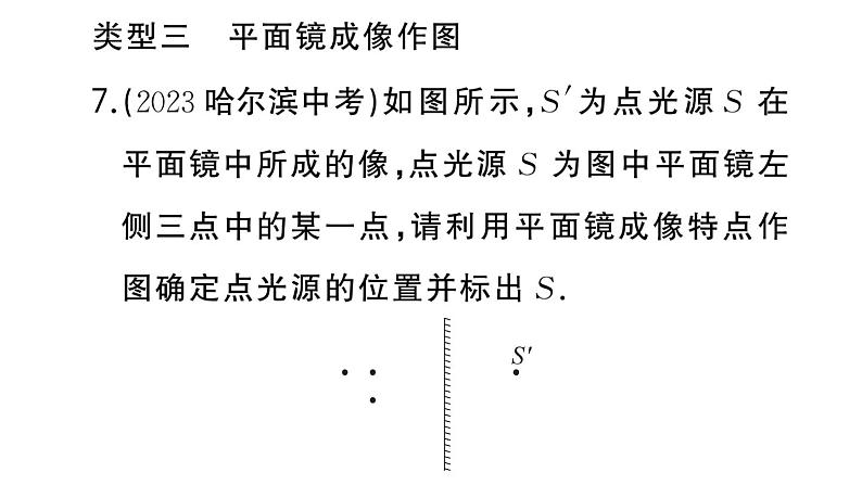 初中物理新人教版八年级上册第四章专题六 光学作图作业课件2024秋季第8页