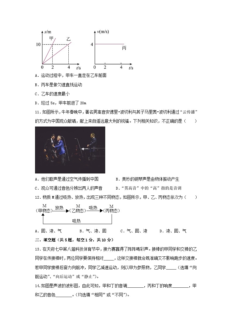 湖北省黄石市黄石港区四校联考2024-2025学年八年级上学期期中物理试题卷第3页