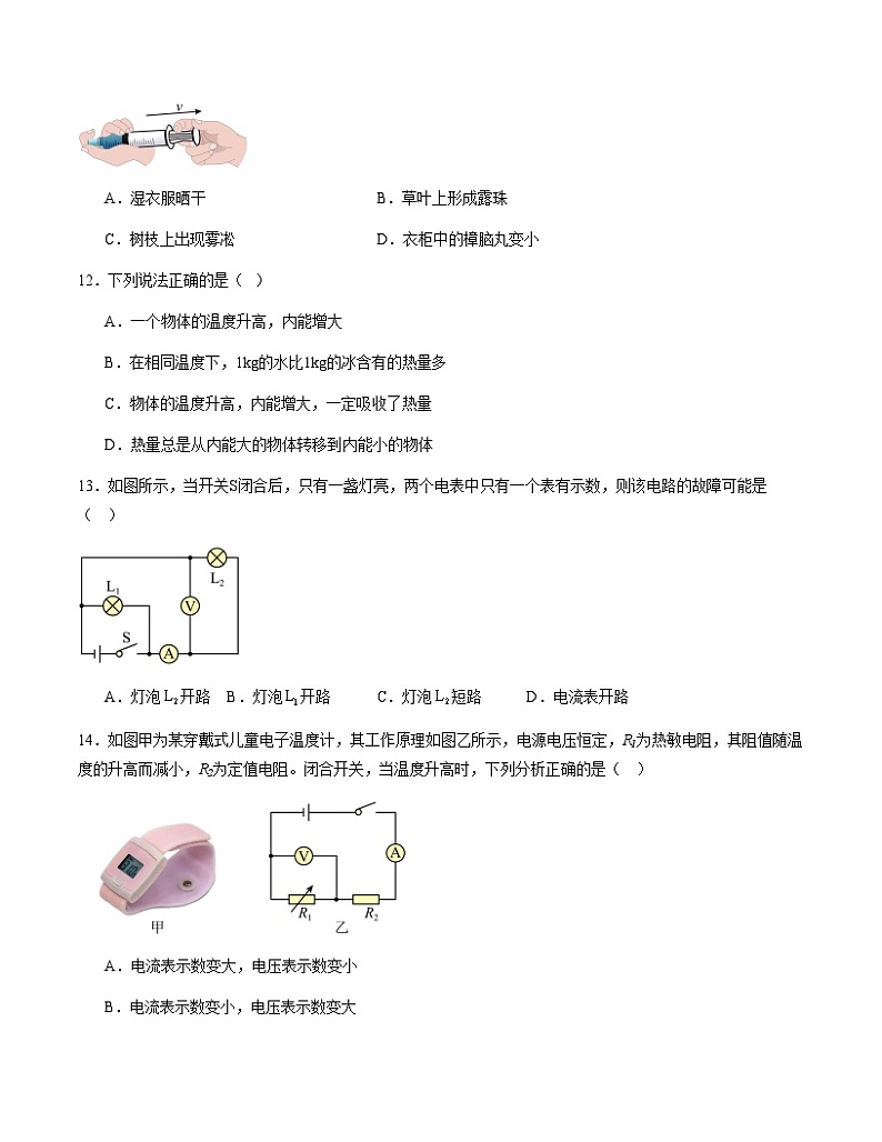 九年级物理第三次月考卷（考试版A4）【测试范围：沪科版，第12章~第15章】（安徽专用）第3页