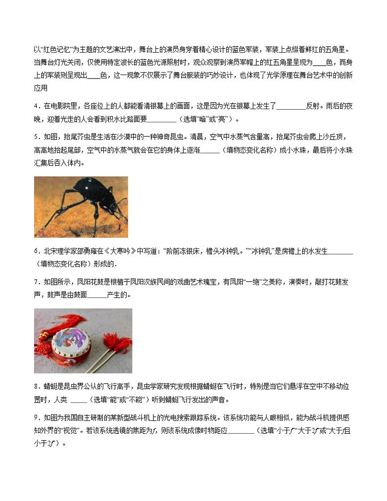 八年级物理第三次月考卷（考试版）【测试范围：人教版2024，第一章~第五章】（安徽专用）第2页