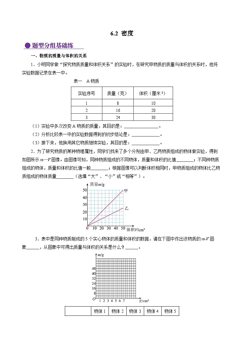 6.2 密度（分层作业）【原卷版】第1页
