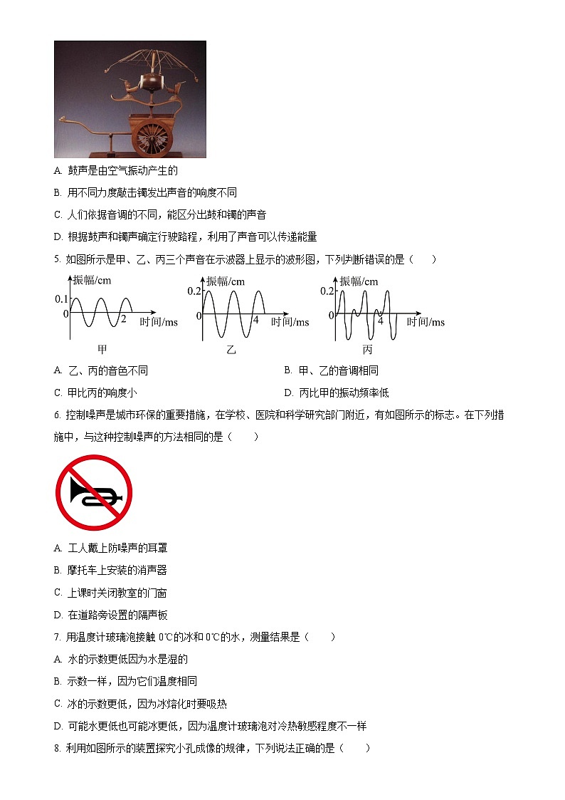 湖北省荆州市石首市2024-2025学年八年级上学期11月期中物理试题（原卷版）-A4第2页