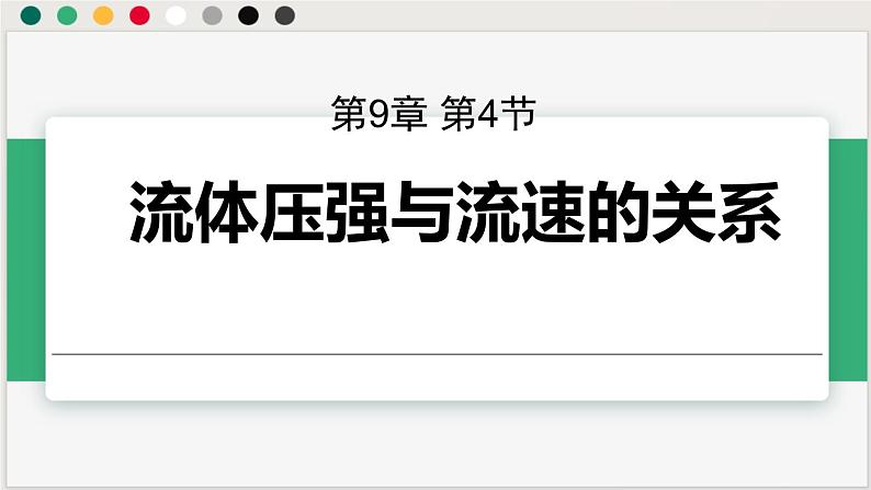 人教版2024八年级下册物理 第九章第四节流体压强与流速的关系 课件第1页