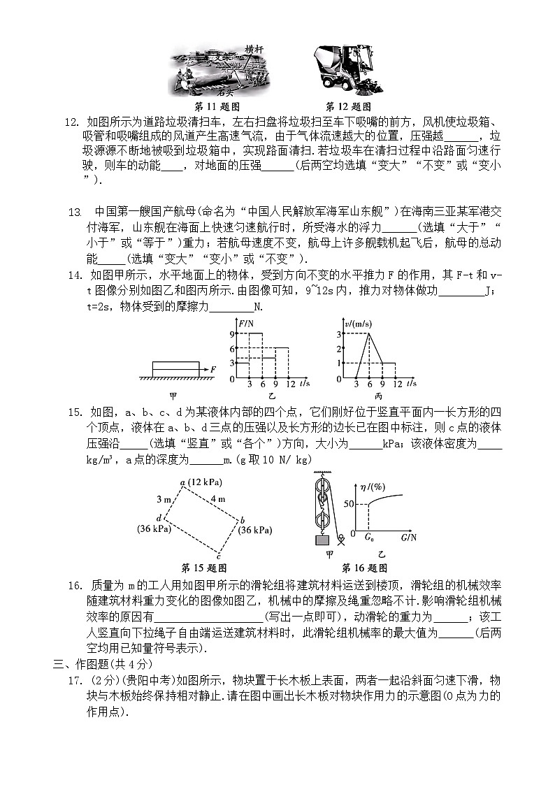 2024-2025学年沪科版物理八年级下册   期末综合测试练习卷(一)-A4第3页