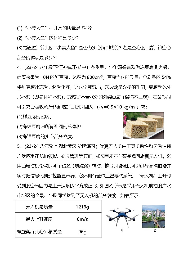 期末专题复习：密度的计算B卷---2024-2025学年人教版物理八年级上学期第2页