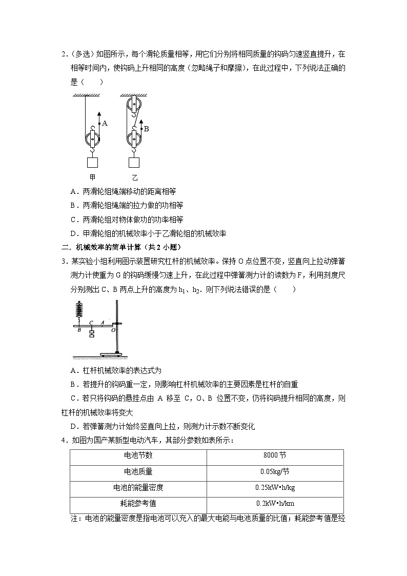 专题03 《机械效率》压轴培优题型训练（原卷版）第2页