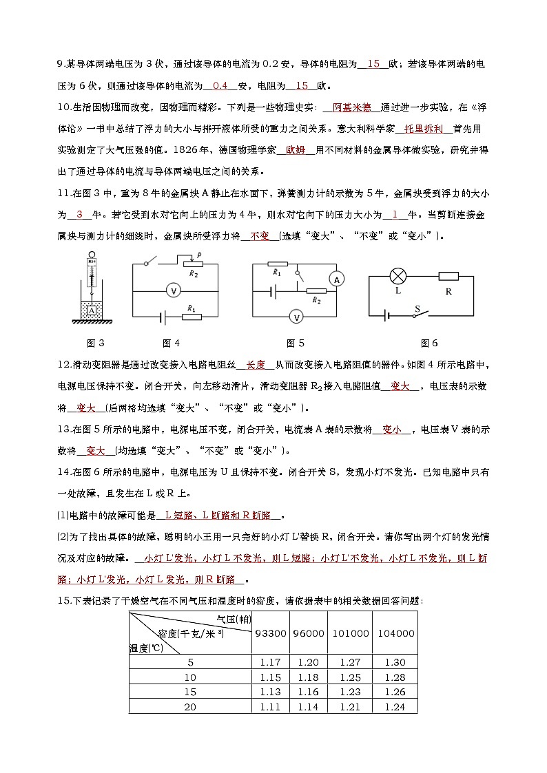 格致中学2024学年九上12月月考物理试卷-教师版第2页