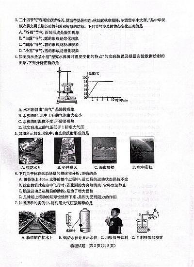 2023山东滨州中考物理试卷(图片版)第2页