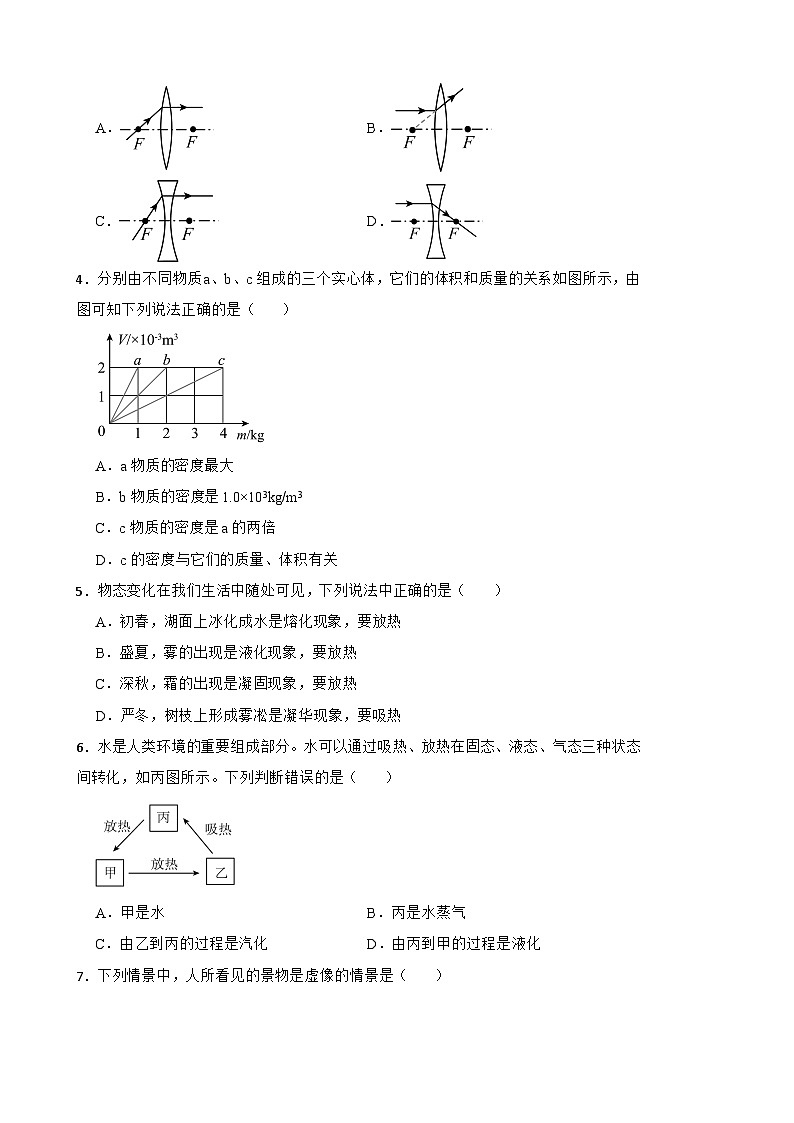 2024-2025学年八年级上学期期末物理模拟试题第2页