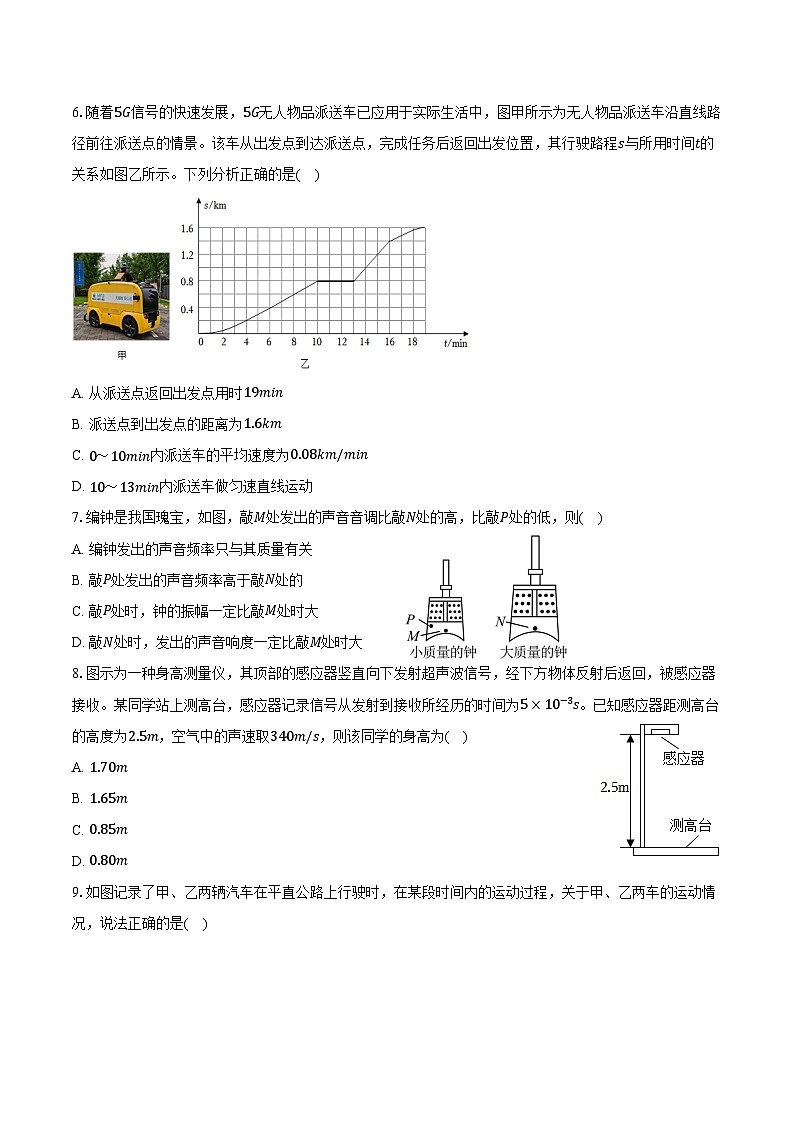 2024-2025学年山东省威海市经开区八年级（上）第二次月考物理试卷（含答案）第2页