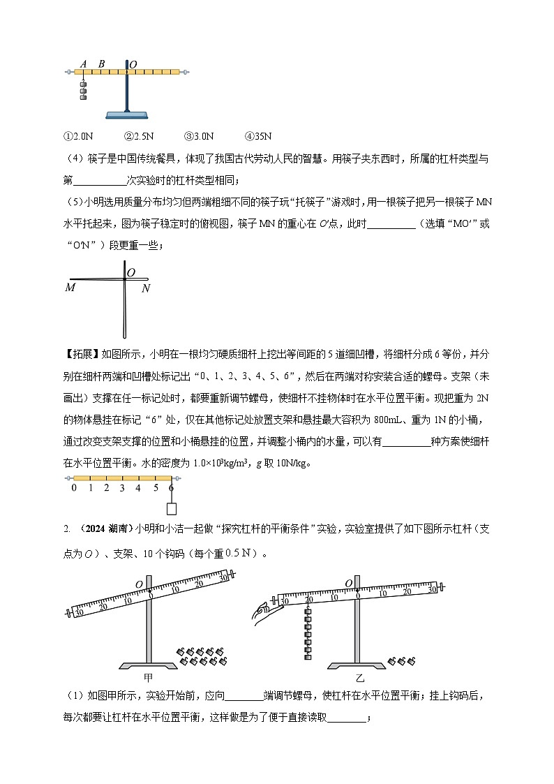 模块三 实验 专题37 探究杠杆的平衡条件（原卷版）第2页