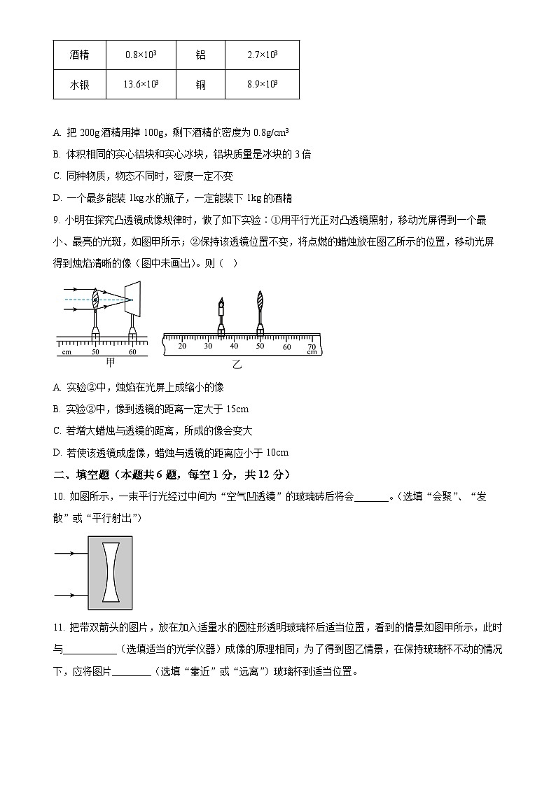 辽宁省沈阳市南昌初级中学2023-2024学年八年级上学期12月月考物理试题（原卷版）-A4第3页