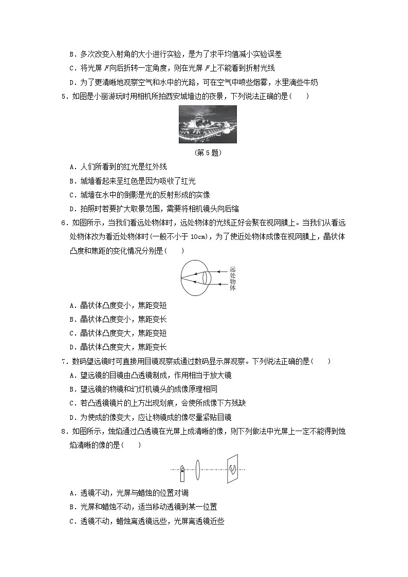2024八年级物理上册第三章光现象综合素质评价试卷（附答案鲁科版五四制）第2页