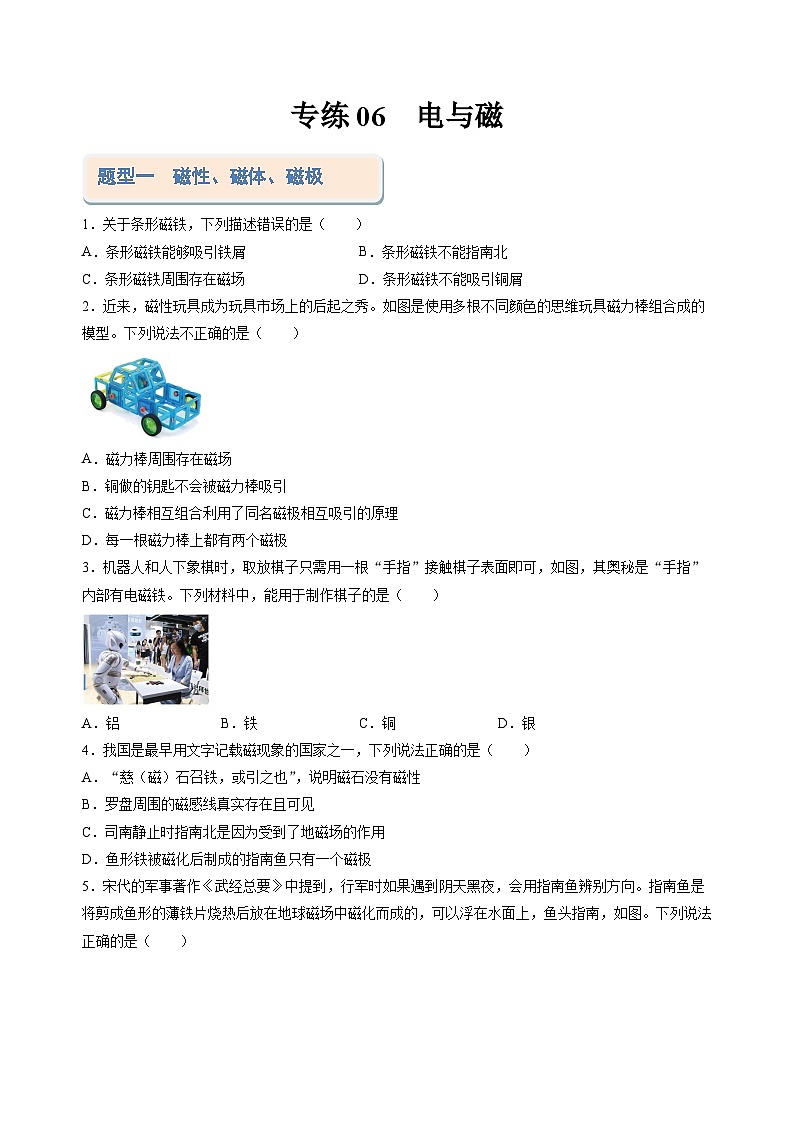 考题猜想06 电与磁【14大题型专练】（原卷版）第1页