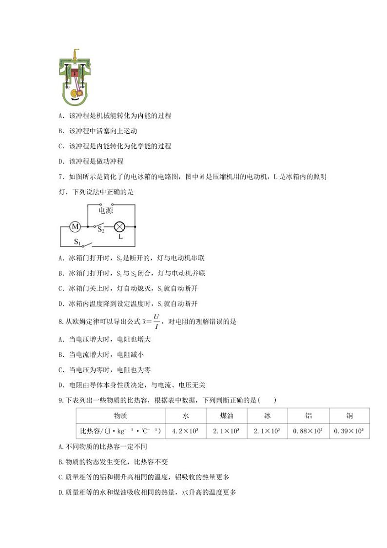 2024～2025学年湖北省黄石市铁山区城区四校联考(月考)九年级(上)期中物理试卷(含答案)第2页