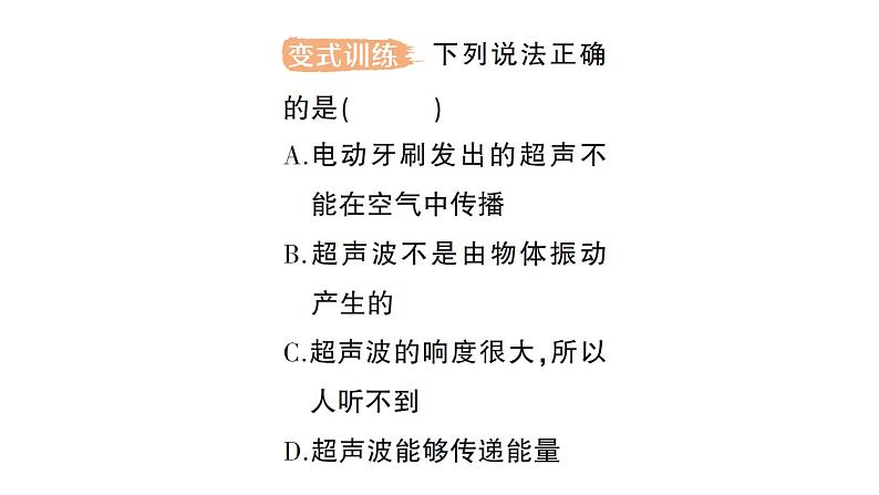 初中物理新沪科版八年级全册第二章第三节 超声波与次声波作业课件2024秋第5页