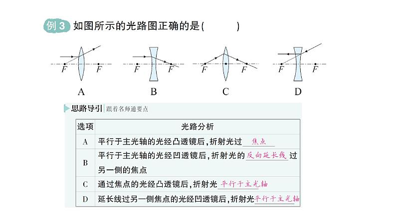 初中物理新沪科版八年级全册第四章第一节 凸透镜与凹透镜作业课件2024秋第7页