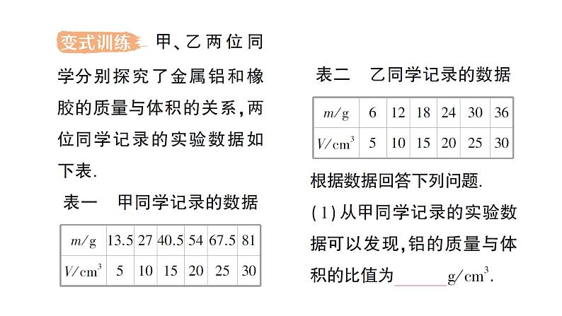 初中物理新沪科版八年级全册第五章第三节 密度作业课件2024秋第5页