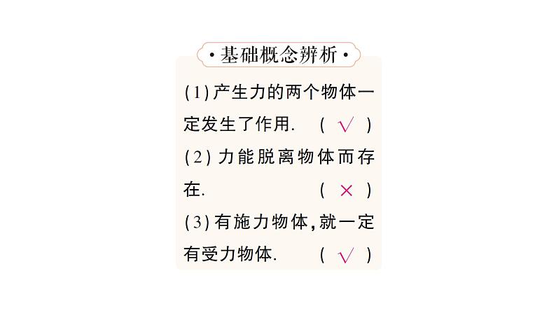 初中物理新沪科版八年级全册第六章第一节 力及其描述作业课件2024秋第4页