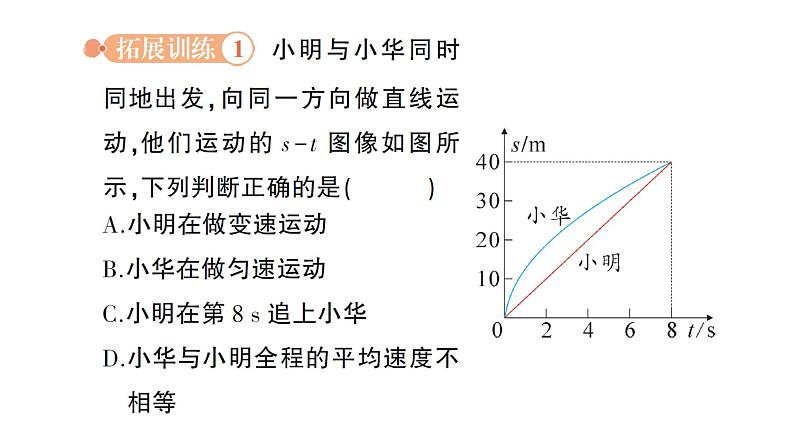 初中物理新沪科版八年级全册第一章专题一 运动的图像作业课件2024秋第5页